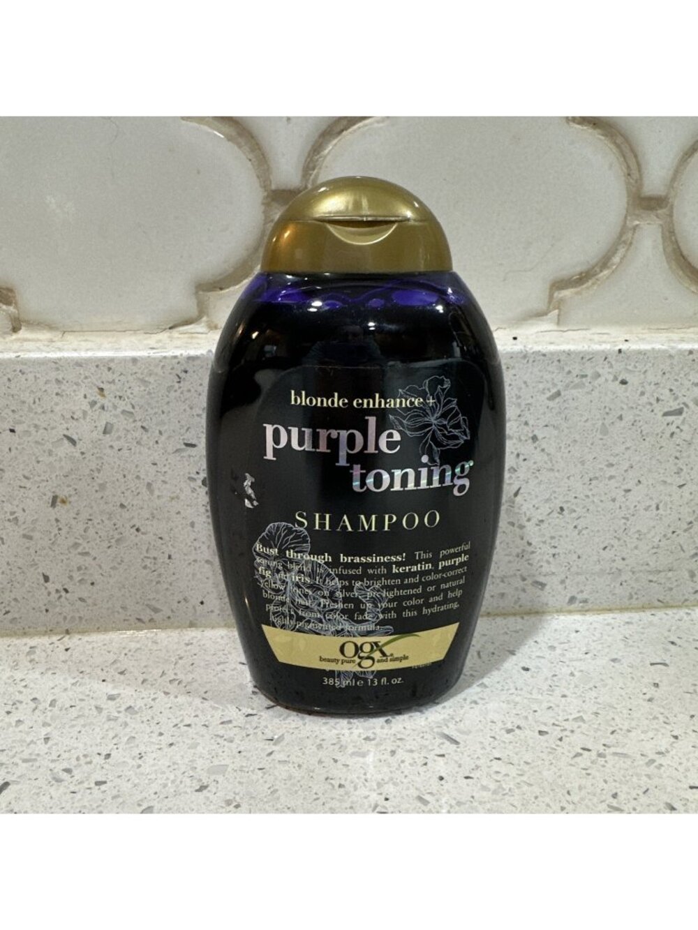 OGX Blonde Enhanced + Purple Toning Shampoo Sulfate Free 13 oz